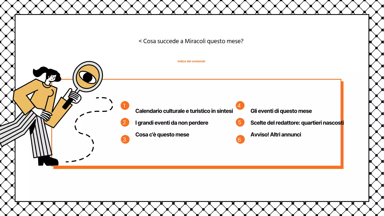 Presentazione semplice con accenti neri e arancioni