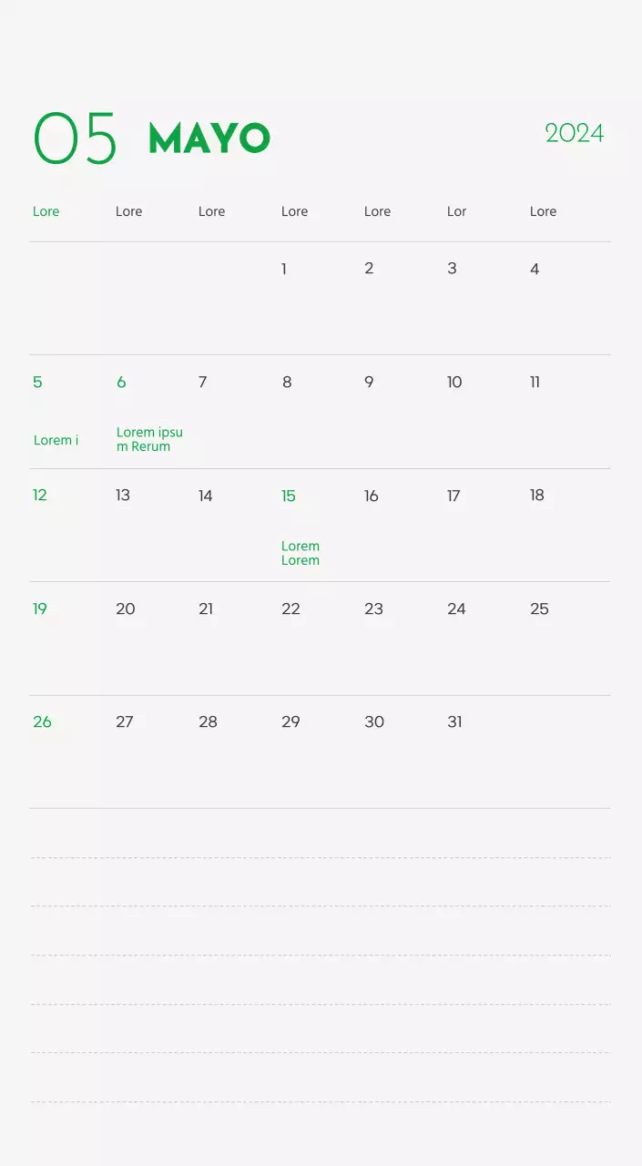 Un calendario con la imagen de un cachorro y un bonito mensaje en tonos verdes.