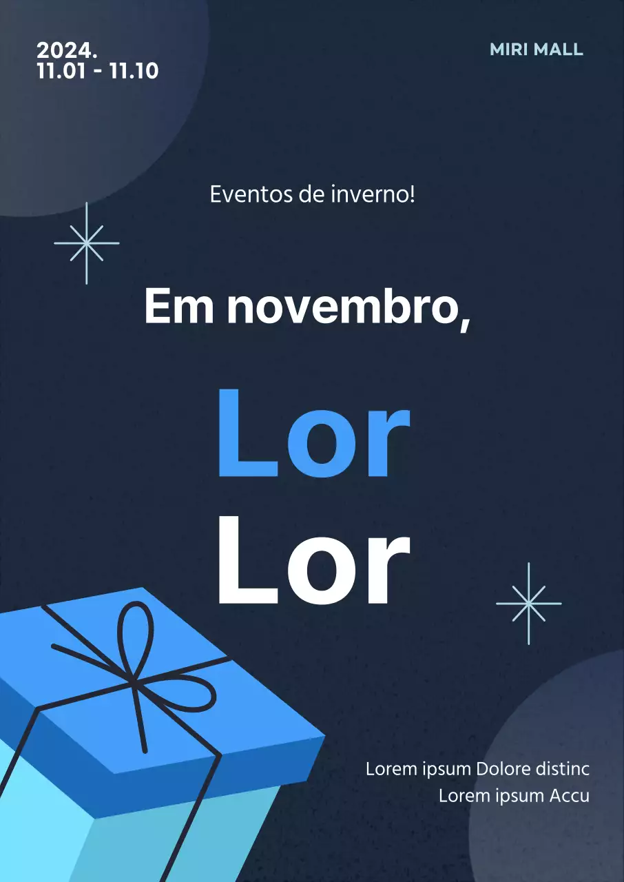 Números em destaque na promoção de novembro com um gráfico de caixa de oferta com pontos de cor azul sobre um fundo azul-marinho
