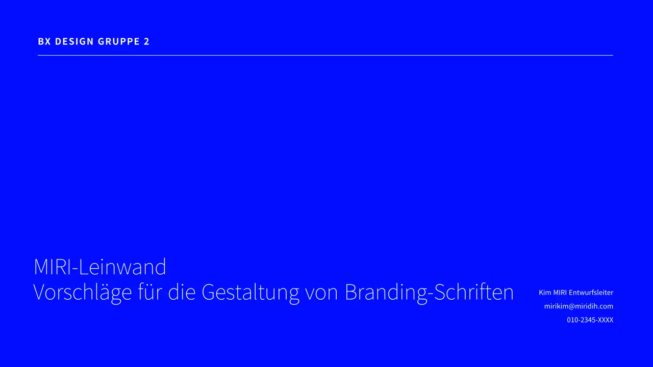 Ein einfacher Branding-Schriftentwurfsvorschlag in Blau.