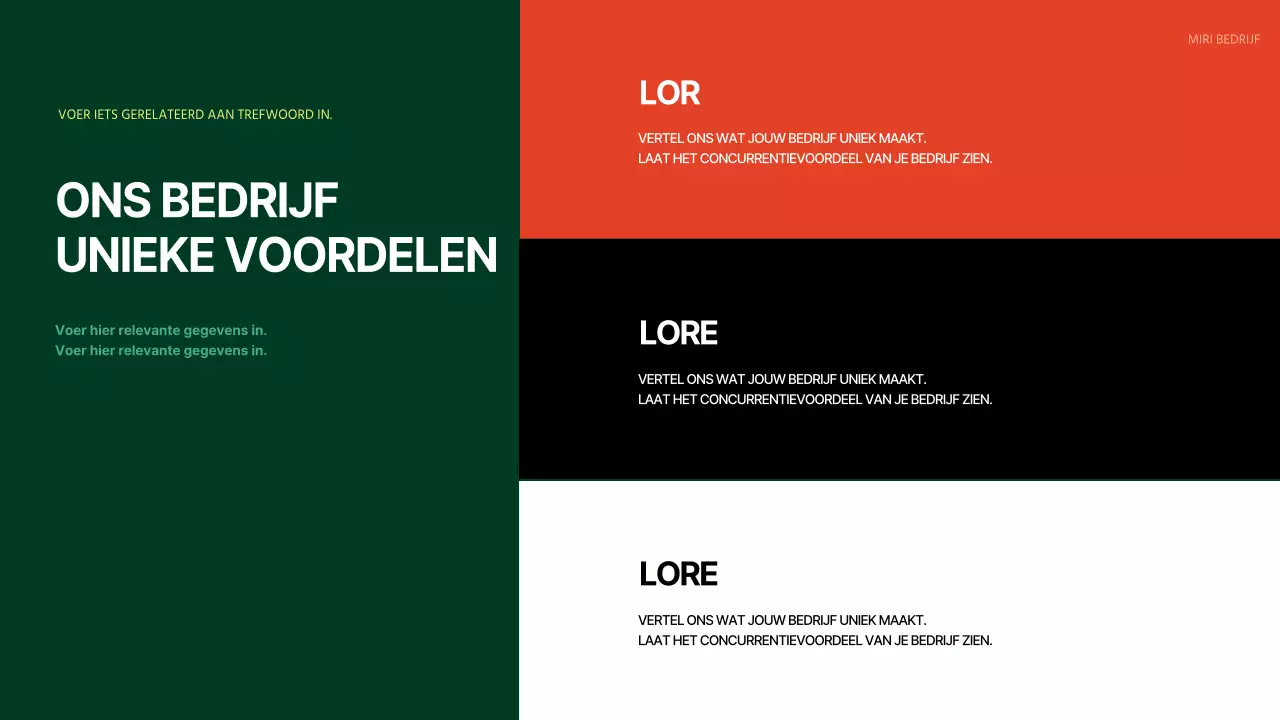 Eenvoudige vergaderagenda in oranje en groen