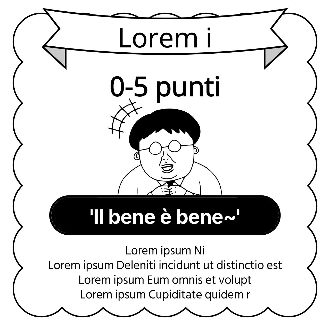 Pubblicità di prova in bianco e nero, nauseante