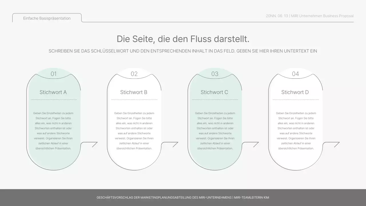Einfacher Basisbericht in Hellblau und Hellgrün