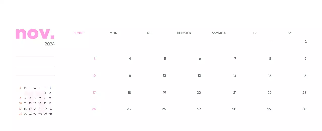 Arbeitskalender mit schönen Illustrationen