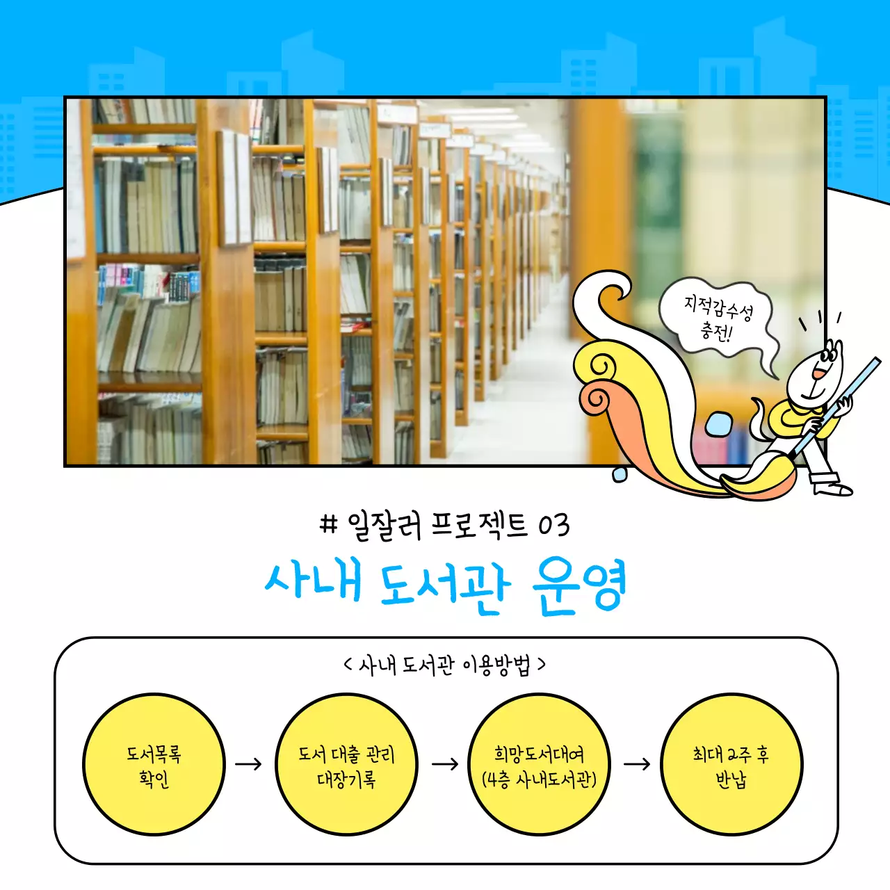 파랑과 노랑의 심플한 직무교육 프로그램 안내서