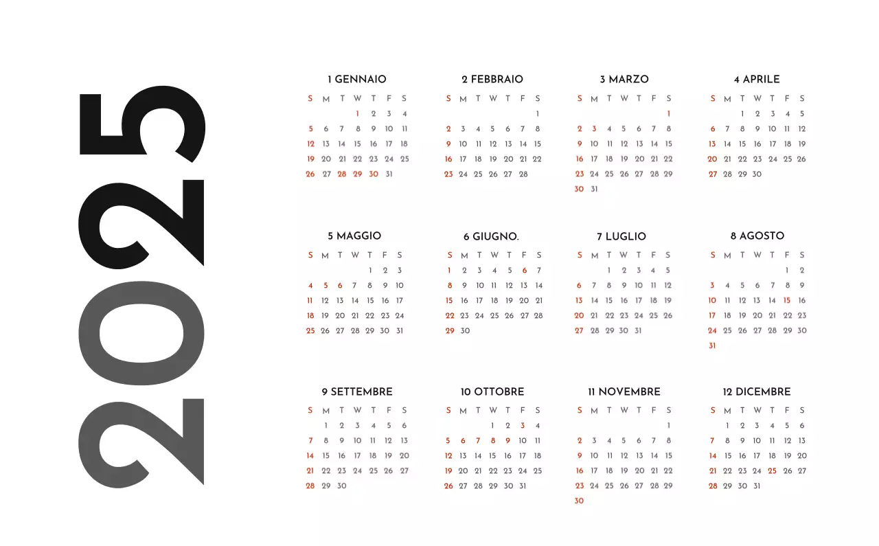 Un semplice calendario aziendale in grigio