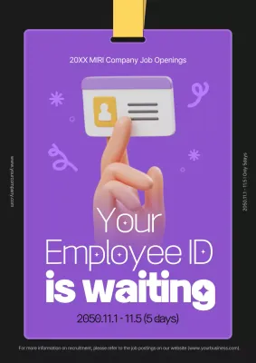 Purple Modern Job Posting Poster