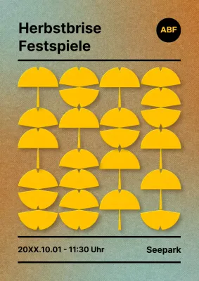 Förderung eines minimalistischen Herbst-Events in Gelb- und Brauntönen