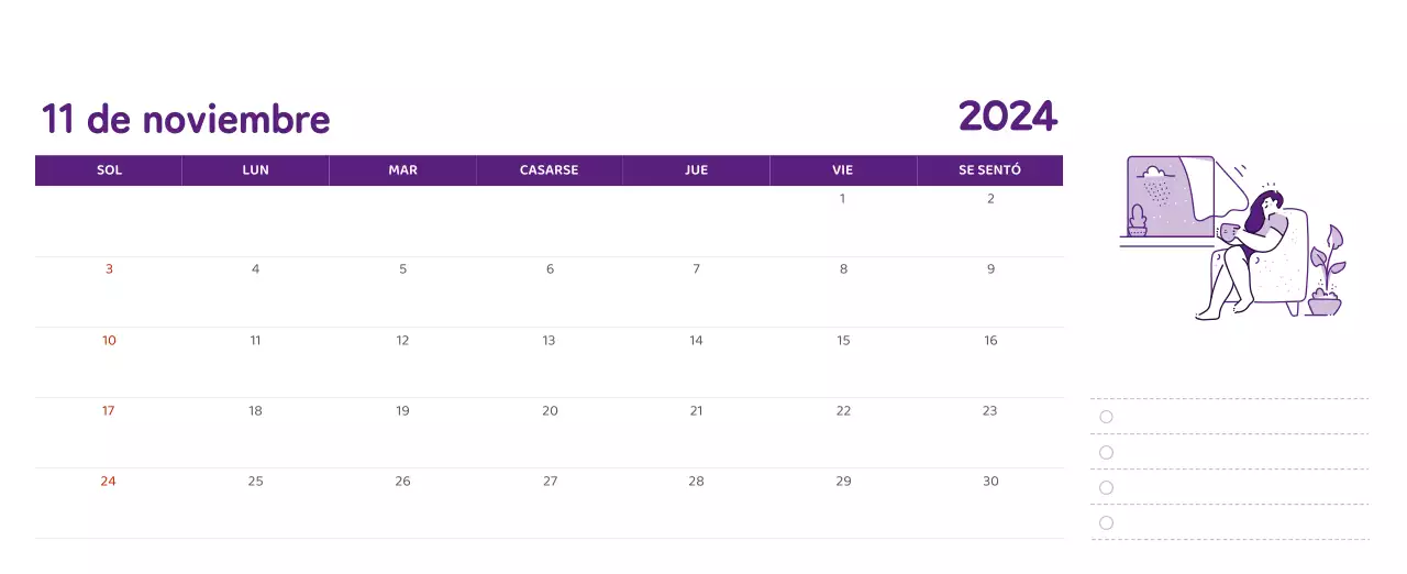Un calendario con ilustraciones llenas de color y emoción