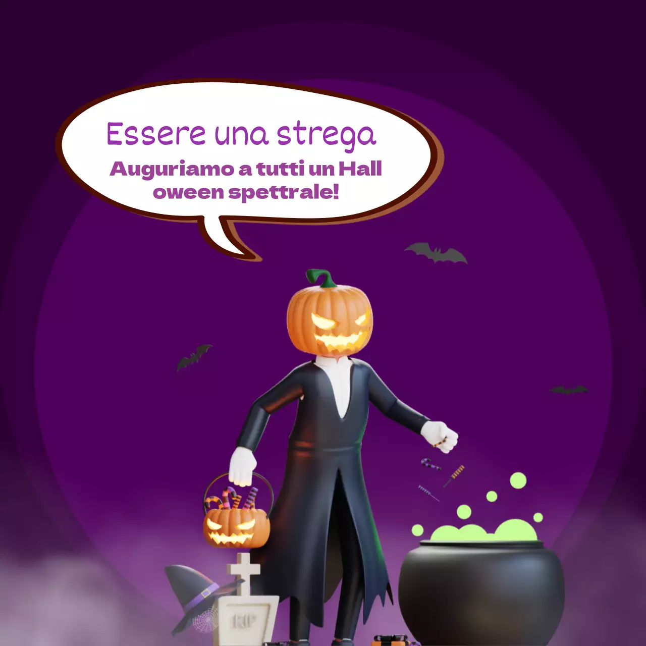 Promuovere idee fantastiche per Halloween in viola e arancione