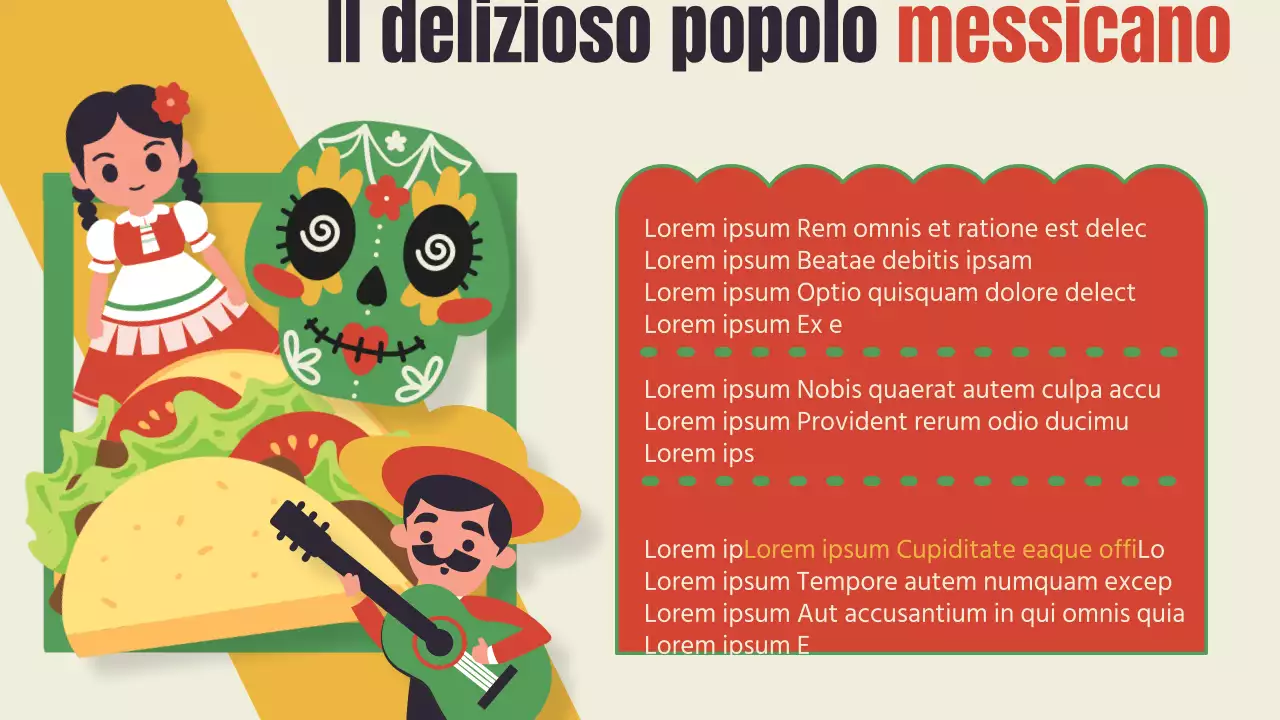 Una guida kitsch del Messico in rosso e verde