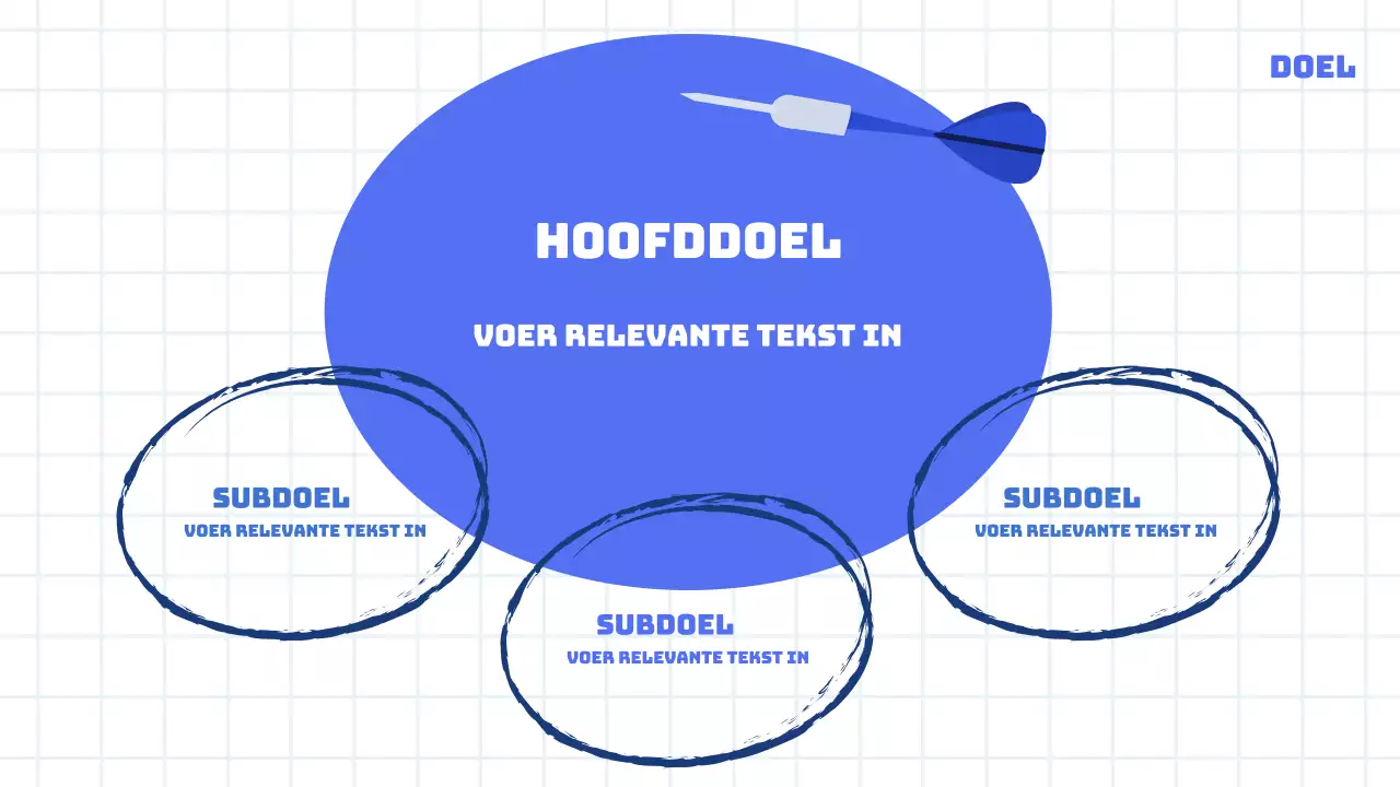 Trendy verslag van de marketingvergadering in wit en lichtblauw