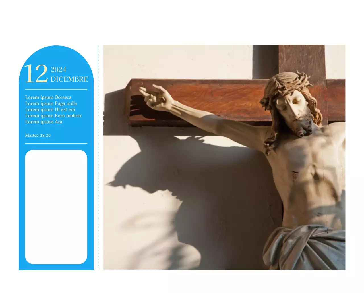 Calendario ecclesiastico blu di concezione moderna