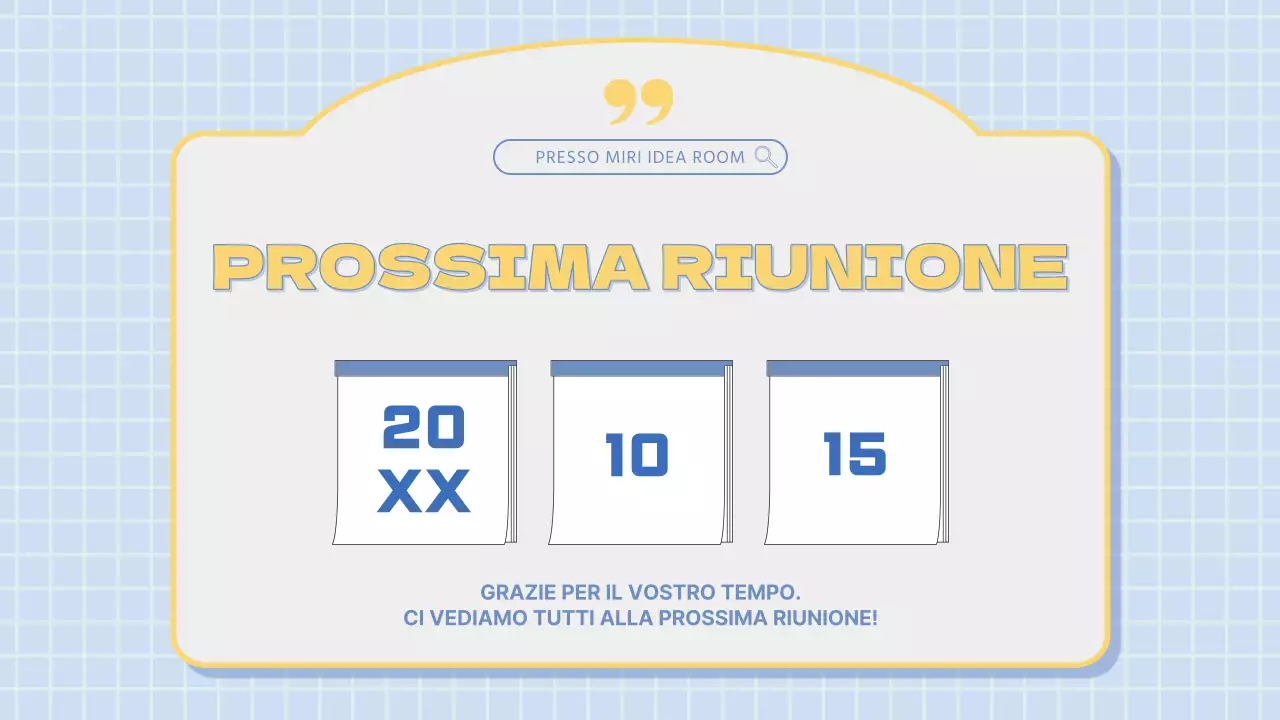 Verbale di riunione di marketing moderno in azzurro e giallo