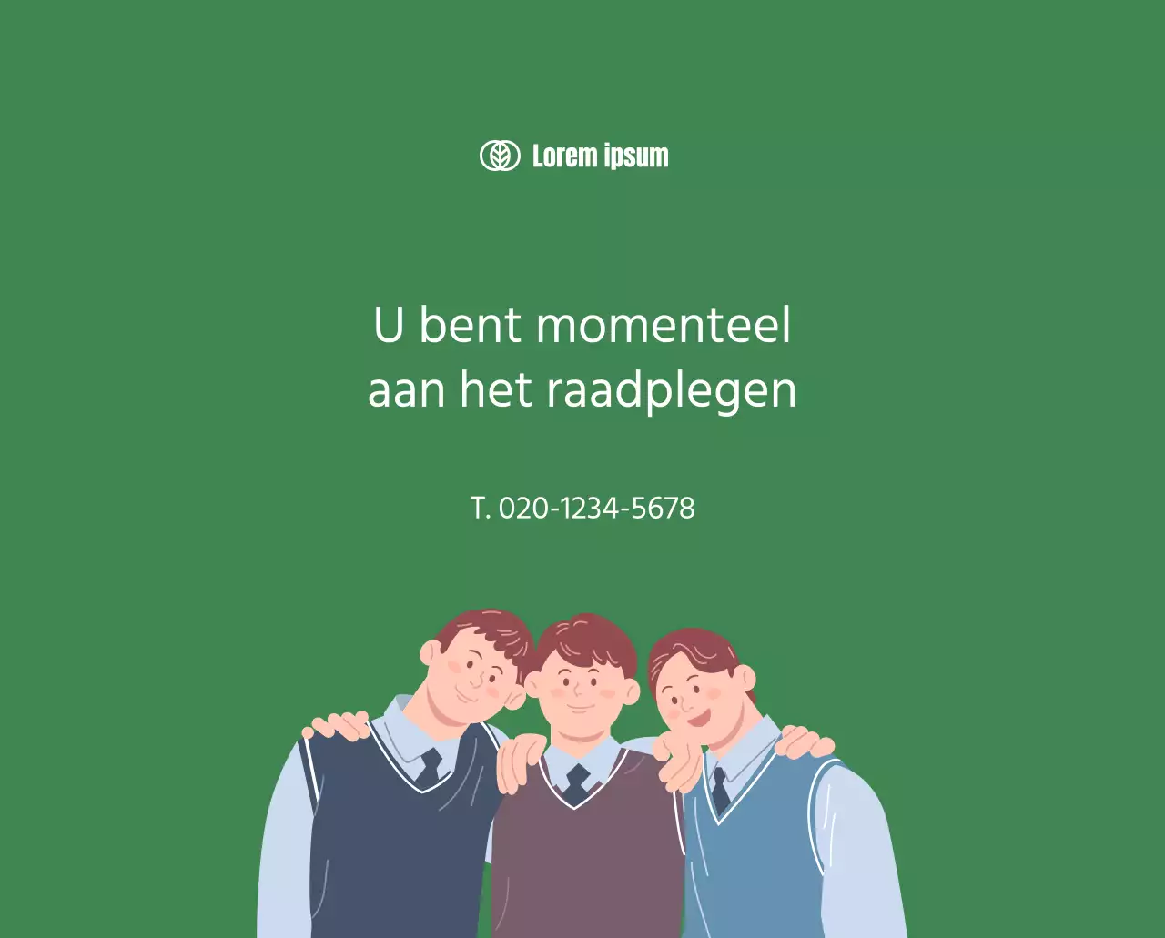 Kalender met jeugdillustraties op een gele en groene achtergrond