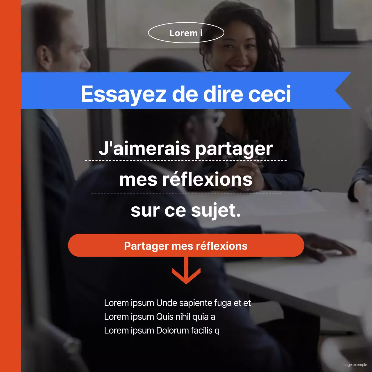 Une publicité orange et bleue pour une école de langues destinée aux professionnels modernes.