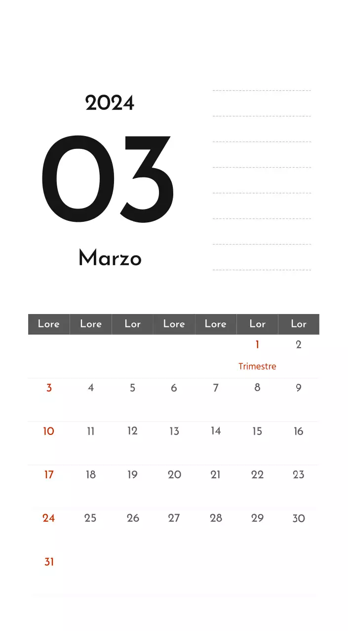 Un sencillo calendario corporativo en gris