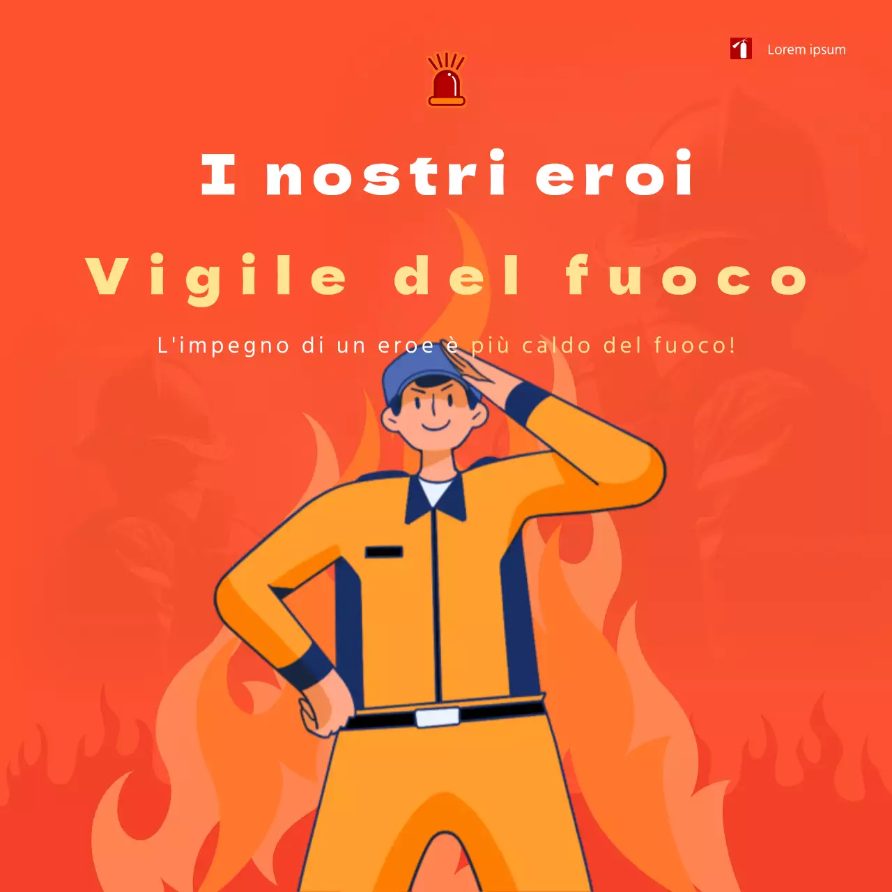 Una semplice pubblicità arancione per il controllo degli incendi