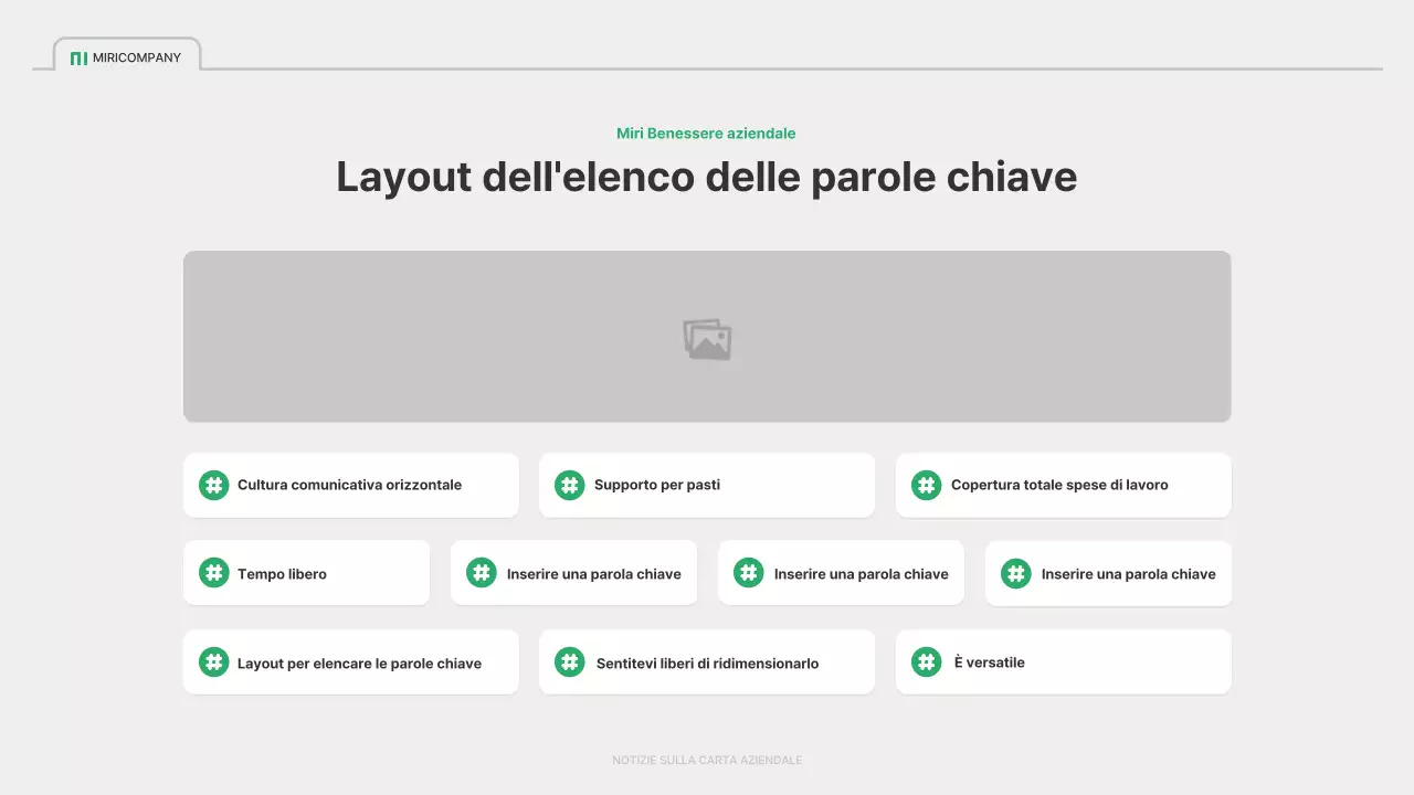 Un semplice profilo aziendale in verde e grigio