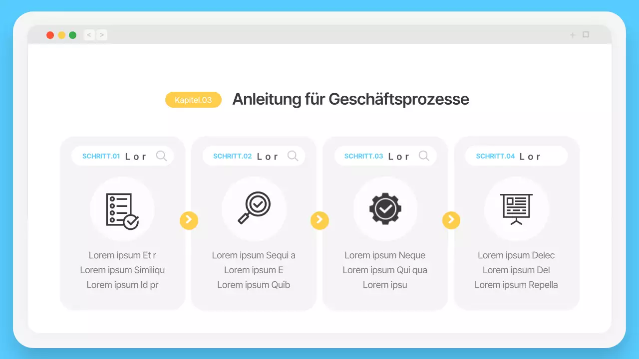 Einfacher Browserrahmen in Hellblau Firmenprofil