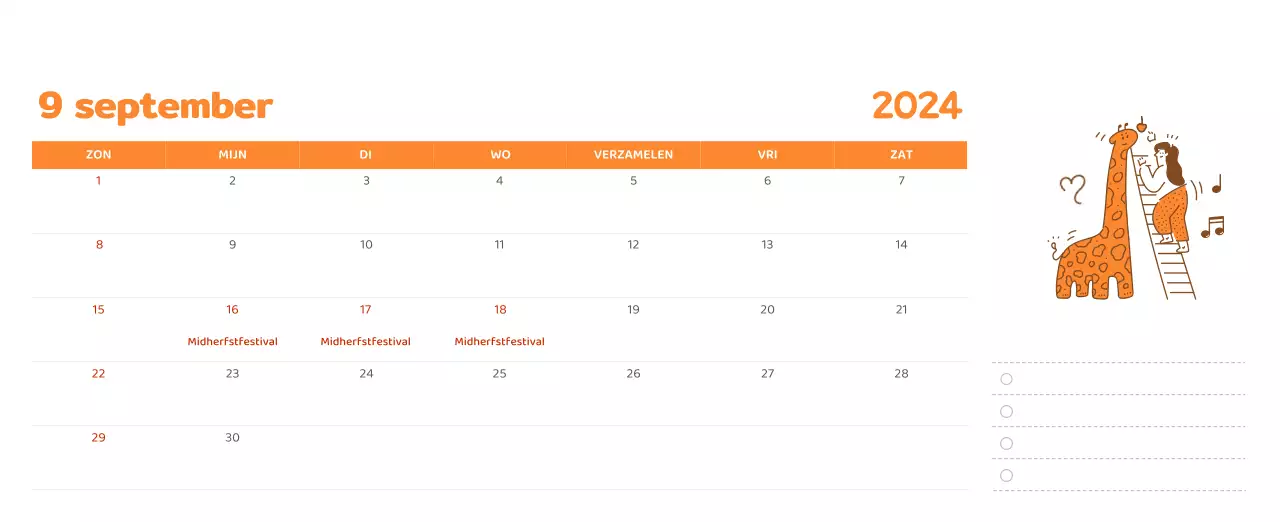 Een kalender met kleurrijke, emotionele illustraties