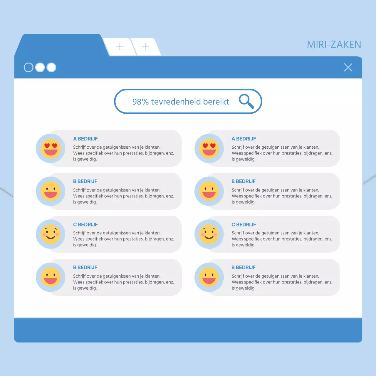 Moderne bedrijfspromotie in blauw en wit