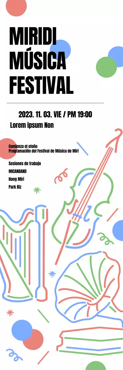 Promocionar conciertos de música con conceptos coloridos y simpáticos