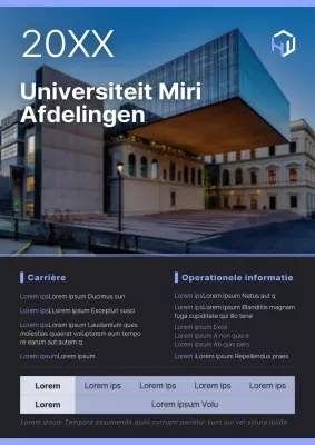 Promoot een eenvoudige blauw-grijze universitaire afdelingsrondleiding