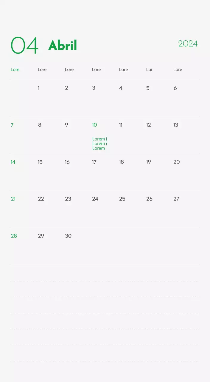 Un calendario con la imagen de un cachorro y un bonito mensaje en tonos verdes.