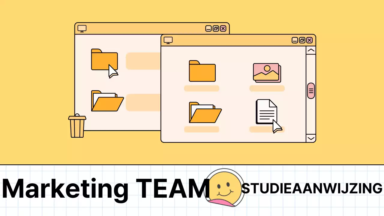 Trendy marketingnotulenrapport in geel en wit