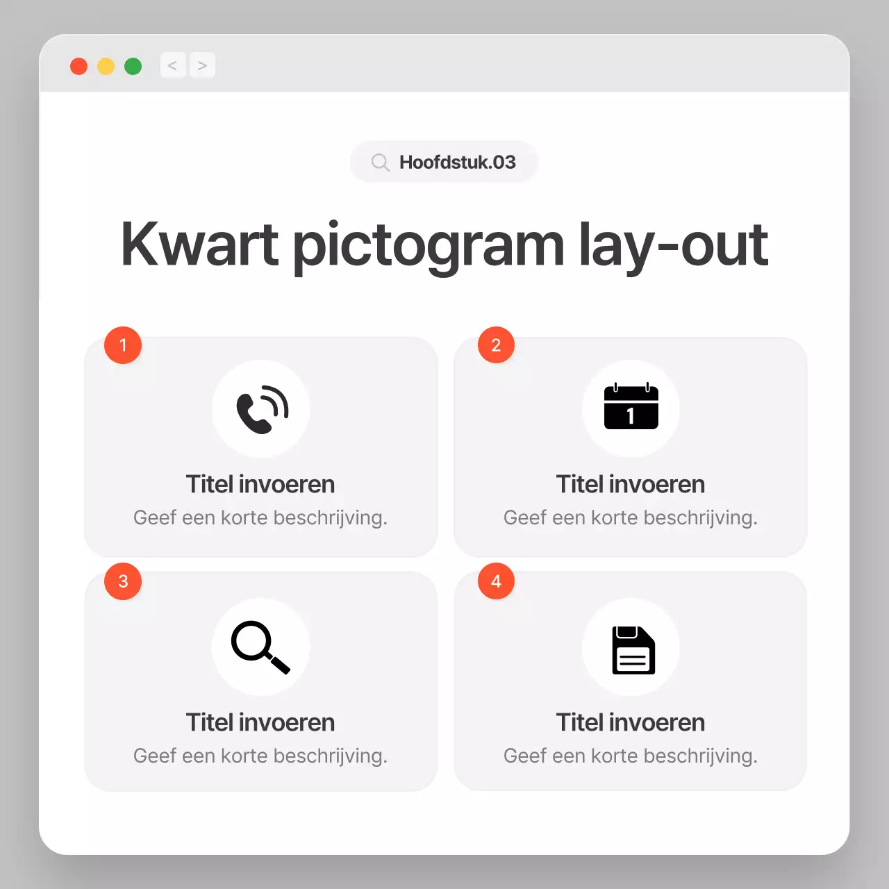 Bedrijfsprofiel met een eenvoudig grijs en wit browserconcept