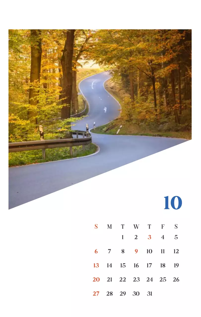 Calendario hospitalario con fotos de paisajes estacionales