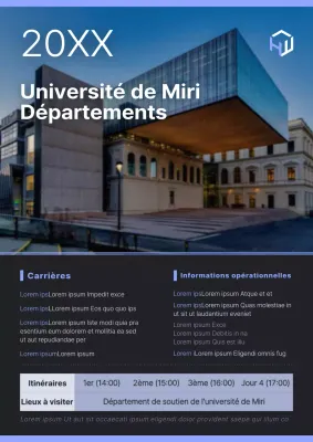 Promouvoir une simple visite de département universitaire bleu et gris