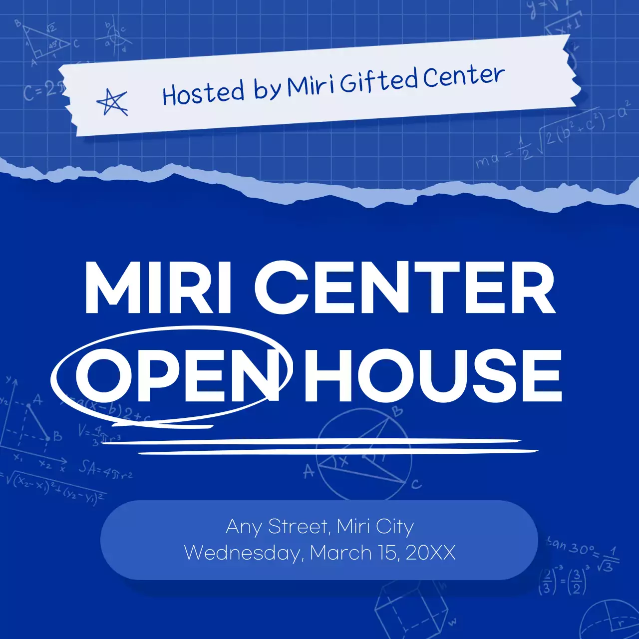 Blue Modern Event Announcement Social Media Post