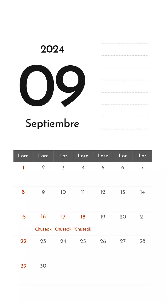 Un sencillo calendario corporativo en gris