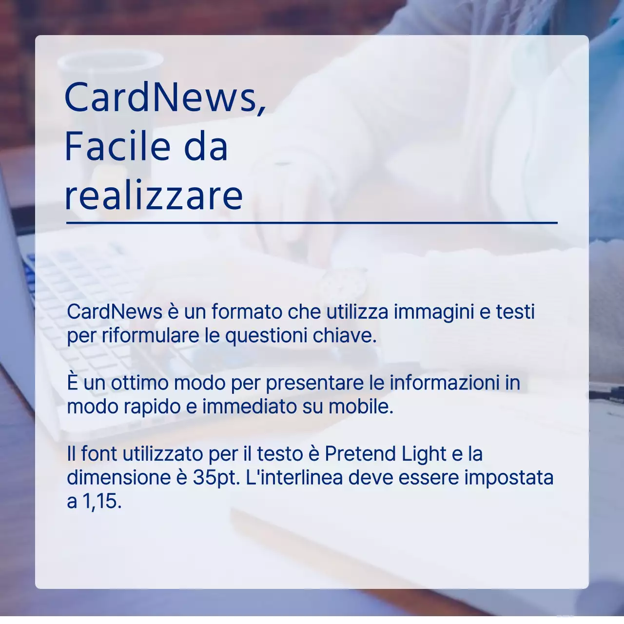Promuovere un semplice layout di cornice per foto in blu e bianco