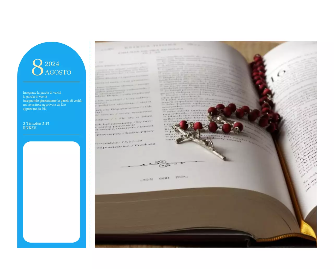 Calendario ecclesiastico blu di concezione moderna