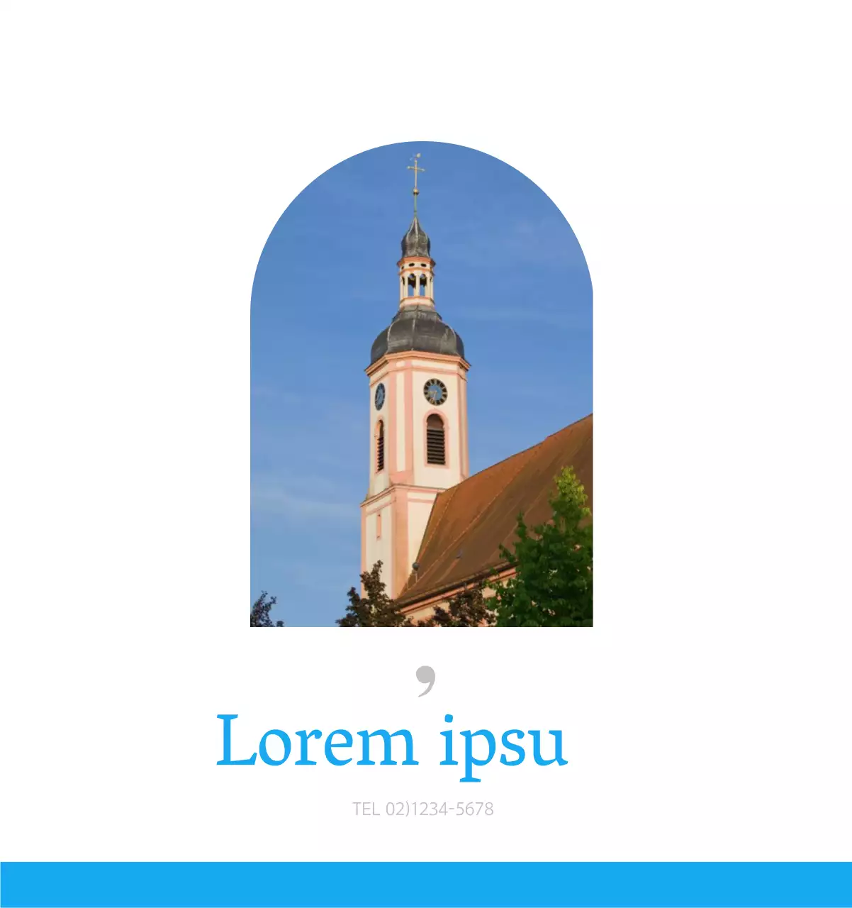 Calendario ecclesiastico blu di concezione moderna