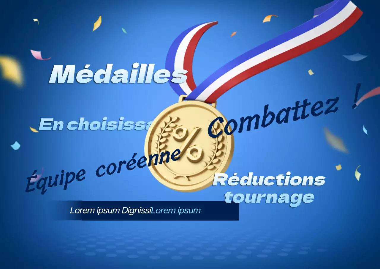 Promouvoir un événement à prix réduit pour gagner une médaille sur le thème du bleu et de l'or