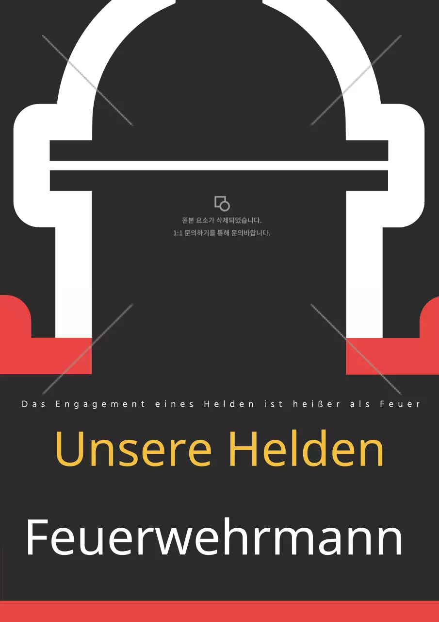 Förderung einer einfachen Feuerwehrmann Illustration in gelb und rot auf einem schwarzen Hintergrund