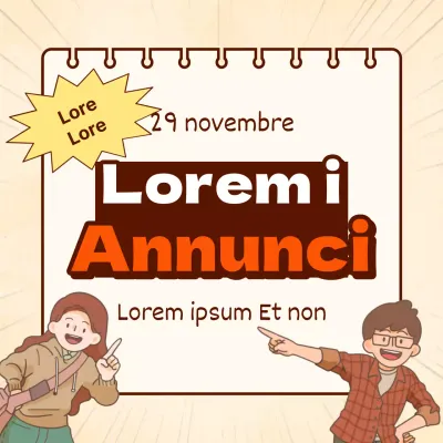 Annuncio di riunione del club retrò arancione e beige