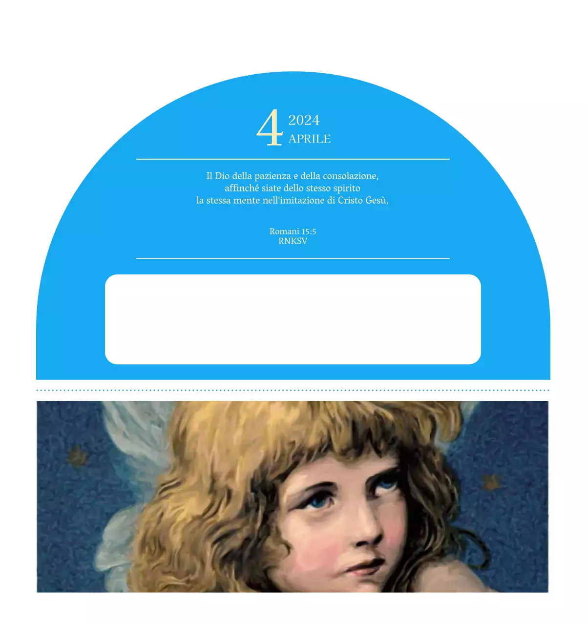 Calendario ecclesiastico blu di concezione moderna