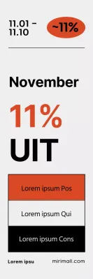 Eenvoudige cijfers met oranje accenten voor de novemberpromotie