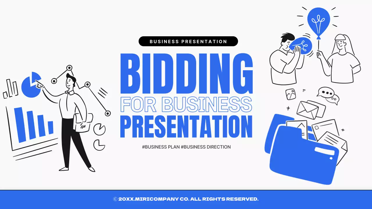 파랑의 모던한 설득력있는 비즈니스 자료