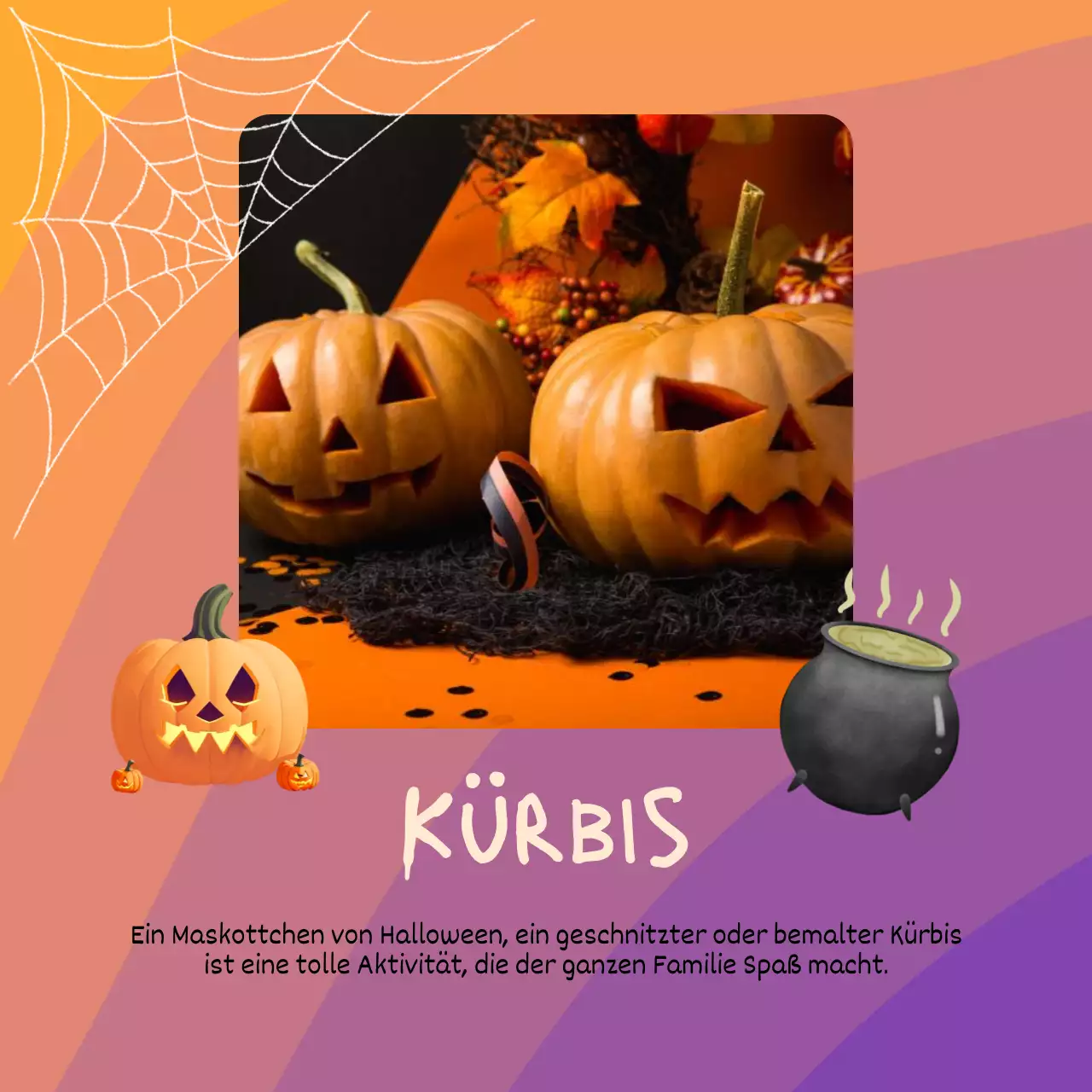 Ein Leitfaden für kitschige Halloween-Dekoration in Lila und Orange