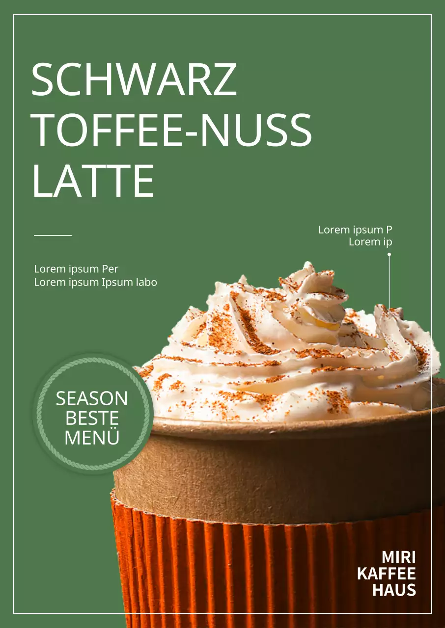 Werbung für ein sauberes Herbstgetränk mit grünem Hintergrund