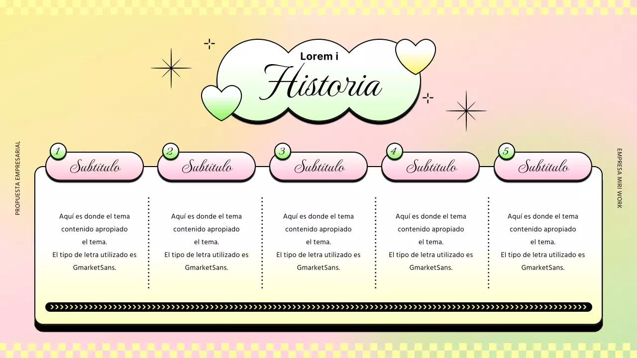 Informes empresariales de moda en rosa y amarillo