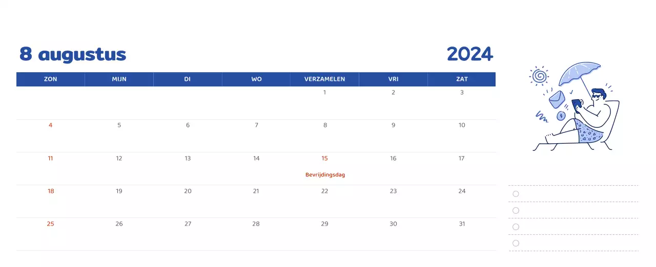 Een kalender met kleurrijke, emotionele illustraties