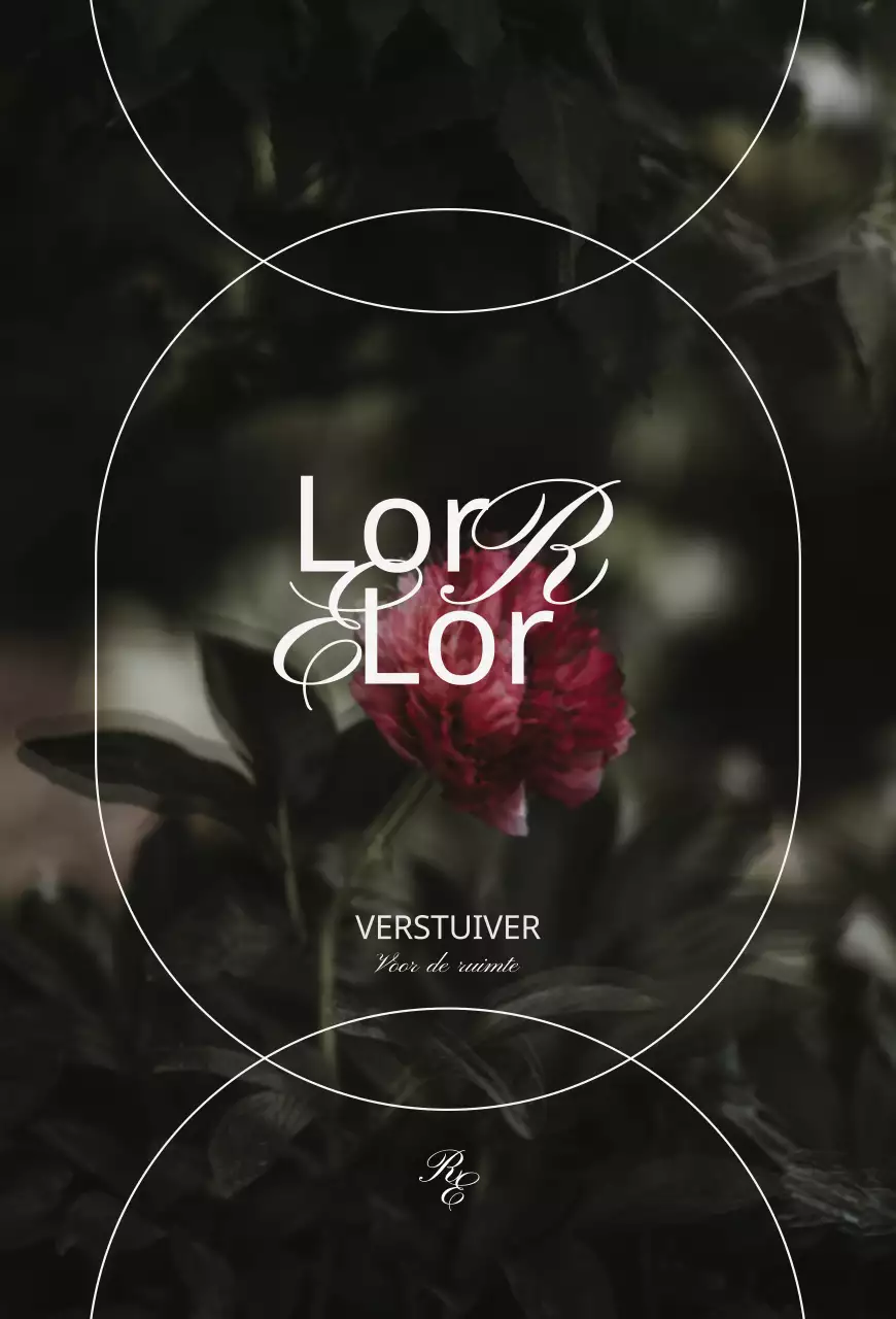 Een luxe verstuiver met vintage bloemenafbeeldingen in gedempte kleuren om producten onder de aandacht te brengen