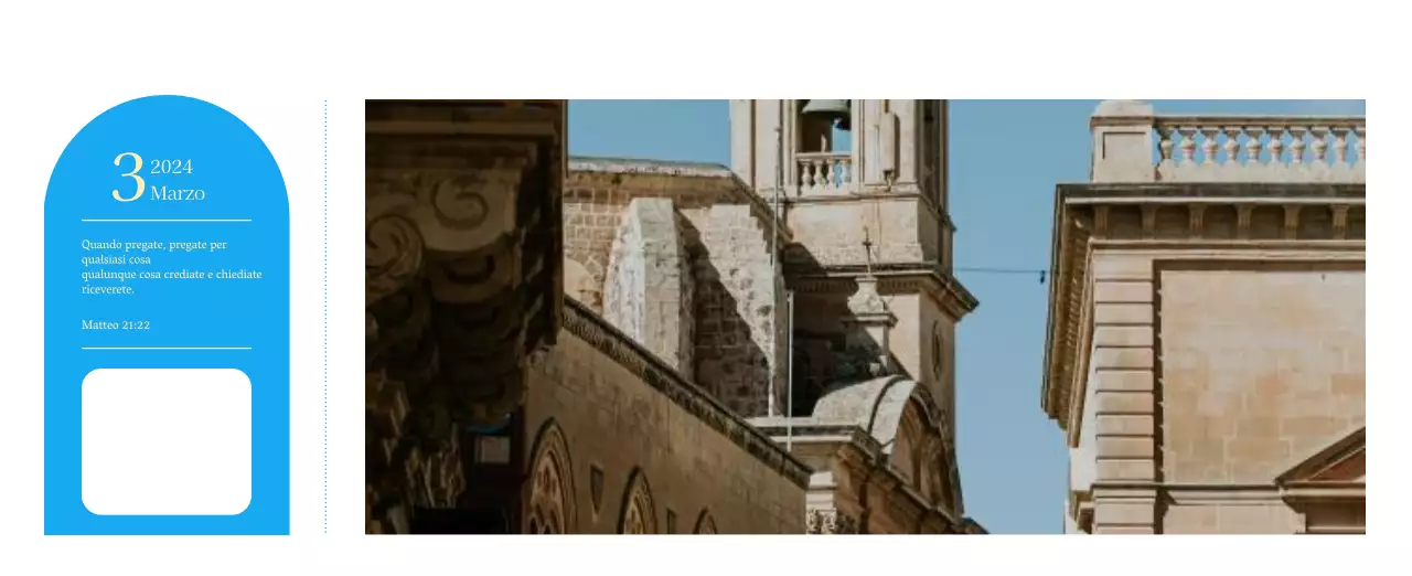 Calendario ecclesiastico blu di concezione moderna